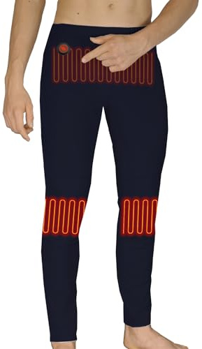 Glovii GP1 Akku Beheizte Thermische Langbeine Hose, Größen S-XL, Schwarz, Akku Enthalten (S)