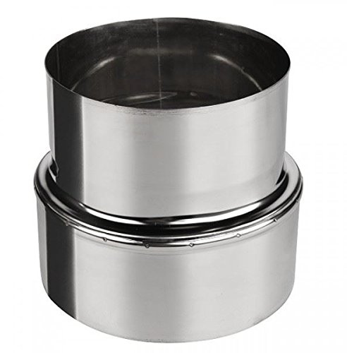 Stainless Steel Reducer Ducting Pipe Steel Connector Adaptor Chimney Flue Liner, Ø 120 mm (4.72) / Ø 100 mm (3.94)
