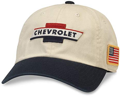 AMERICAN NEEDLE Chevrolet Baseball Dad Hat (GM-1908A-IVNY) Ivory / Navy