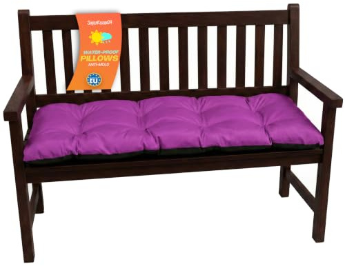 Bankkissen für Gartenbank & Hollywoodschaukel - Made in EU, Wasserdichtes & UV-beständig Gartenkissen - Bankauflage 2-Sitzer - Sitzkissen für Outdoor & Innenbereich - 120x50 cm - Rosa