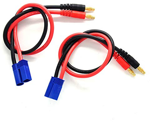 Padarsey EC5-Stecker auf 4-mm-Bananenstecker, Akku-Ladekabel, Adapter, 12 AWG, Silikon-Drahtkabel, 300 mm, 2 Stück