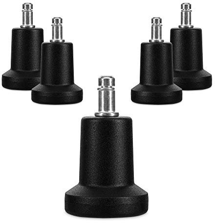 kwmobile Bürostuhl Gleiter 5er Set - Bodengleiter für Schreibtischstuhl 11mm x 22mm - Drehstuhl Füße Parkett Fliesen - Stuhl Fußgleiter - schwarz