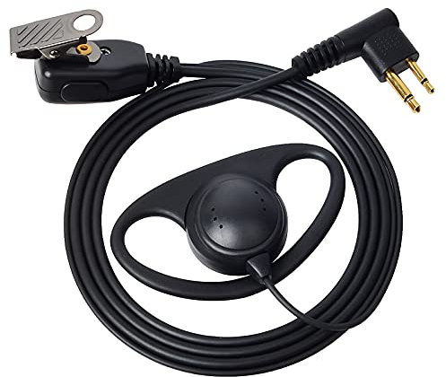 HYS Auricolare a forma di D compatibile con Motorola CP040 CP140 Hytera Midland radio a 2 vie in linea PPT auricolare per la sicurezza della polizia