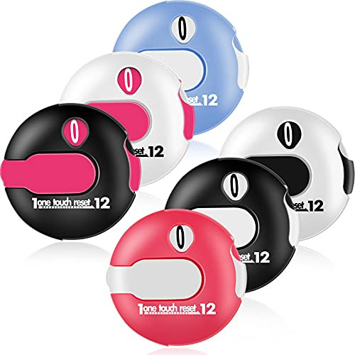 6 Stücke Golf Schlagzähler Mini Golf Punkt Zähler Punkt Zähler bis zu 12 Schlag Punkte Golf Zähler Klicker Golf Ansatz Zubehör zu Torwart Handschuh für Outdoor Aktivität Sport, 1,2 Zoll