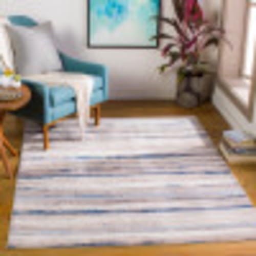 Livabliss Bruges Abstract Rug - Area Rugs Living Room 200 cm, Dining Room, Lounge, Kitchen, Bedroom - Modern Marble Large Rug, Soft Luxurious Easy Care Medium Pile, Grey, Ivory and Blue