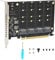 Riser Card, 4 Port M.2 NVME SSD to PCIe X16 Adapter Card Support PCIE split, PCIE RAID, PCIE 3.0/4.0 for Windows/OS X/Linux(ph44)