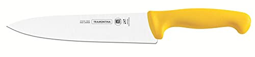 Tramontina PROFISSIONAL - Cuchillo de cocina (20 cm, acero al cromo-molibdeno, procedimiento sub cero, Rockwell 56°, inoxidable, pulido por ambos lados, mango antideslizante)