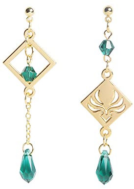 Gen shin Impact Ohrringe Venti Cosplay Ohrhänger Gen shin Wind Element Asymmetrische Ohrringe