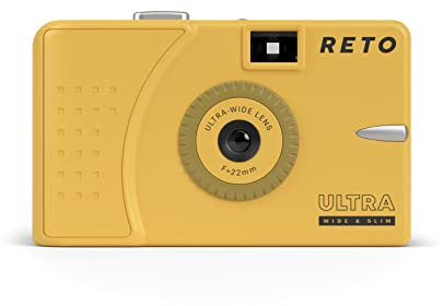 Reto Ultra Wide & Slim Film Camera - Cámara analógica Gran Angular (22 mm, Vivitar Ultra Wide - Superheadz), Color Amarillo