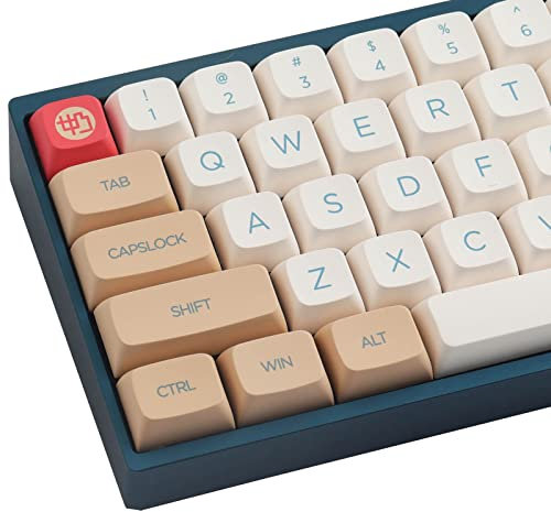 Hyekit PBT-Tastenkappen, 138 Tasten, Sojamilch, niedliches XDA-Profil, benutzerdefinierte Tastenkappen für Mac, Windows-PC, mechanische Tastaturen