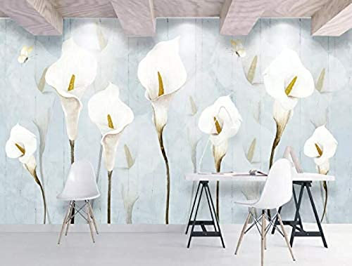 3D weiße Calla Wanddekoration fototapete 3d Tapete effekt Vlies wandbild Schlafzimmer-200cm×140cm