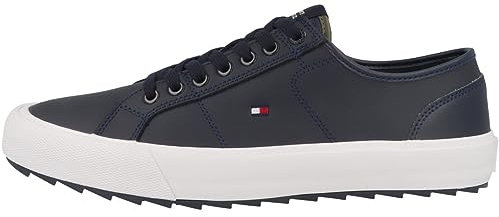 Tommy Hilfiger Hombre Sneaker vulcanizada Cleated Zapatillas, Azul (Desert Sky), 40 EU