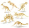 Georgie Porgy 3D Holzpuzzles DIY Modelle Kits für Kinder Dinosaurier Flugzeug Holzhandwerk Spielzeug (T-Rex Triceratops Spinosaurus Parasaurolophus Apatosaurus Stegosaurus)