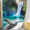 Rideau de douche tissu réaliste de joli paysage de cascade| Rideau douche décoratif pour une salle d'eau plus moderne,Rideau de salle de bain pour baigoire 180x200 avec impression artistique original