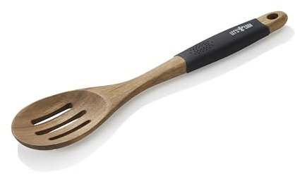Servierlöffel, geschlitzt, 30,5 cm, Akazienholz/Silikon