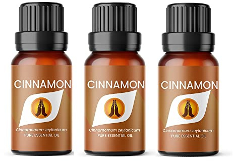 Aroma Energy Cinnamon Essential Oil, 30ml (3x10ml) | Diffuser oil for home, winter aromatherapy, christmas burner, candle making, soap, wax melts | Natural, Vegan, UK Made