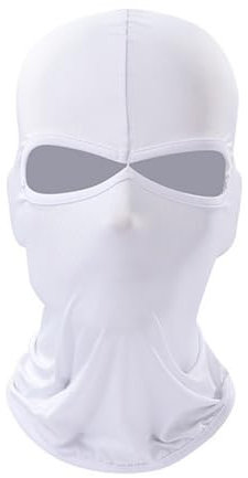 YSJJZRL 2 Agujero Cubierta de Cara Completa Sombrero Pasamontañas Sombrero Protección Solar Invierno Esquí Ciclismo Sombrero Deportes al Aire Libre Mascarilla (Blanco)