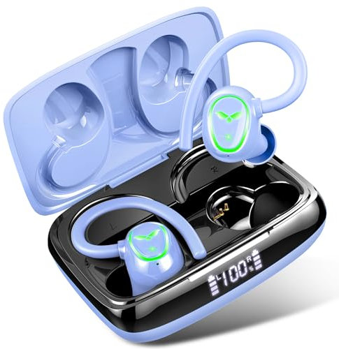 Wireless Earbuds, Wireless Headphones Running Bluetooth 5.3 Headphones with Mic, Wireless Earphones IP7 Waterproof Ear Hooks, Noise Cancelling Earbuds Stereo Sound, 48H, USB-C, Headsets for Sport