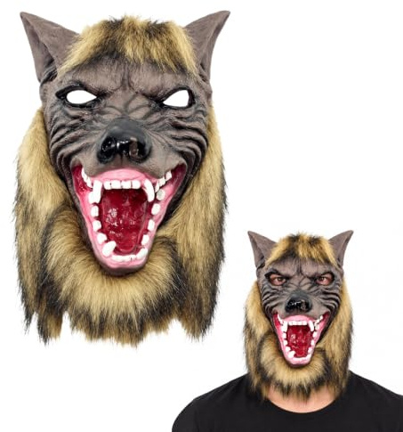 Werwolf Maske,Werwolf Kostüm Kopfmaske,Halloween Werwolf Kostüm | Herren Werwolf Maske,Halloween Wolf Maske Kostüm,Wolfskopfmaske für Erwachsene & Kinder Cosplay halloween Karneval Party