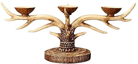 AMYSTY Kerzenleuchter Kerzenständer Kerzenhalter Kerzenständer Klassischer Geweih Kerzenständer Retro Esstisch Hochzeit Hauseingang Wohnzimmer Dekoration Kerze Stand Deko