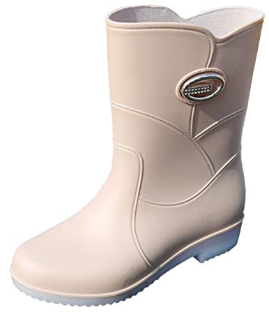 IQYU Scarpe da ginnastica da donna Working Custom stivali di gomma da uomo in PVC stivali da pioggia scarpe da donna nero, bianco, 38 EU