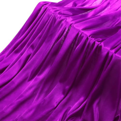 Whakano 5m Satin Stoff zum Nähen Meterware,155cm Breit,Einfarbig Glanz Modestoff,universal Stoff für Nähen Basteln,Kostüm Kleid Bekleidung,Dekostoff,Gardine Vorhänge,Kleid,Lila Rot
