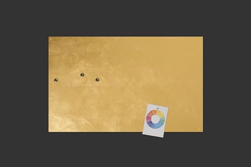 Gold Blattmetall - Magnetwand - Magnettafel - Whiteboard - Wandtafel (80 x 50 cm)