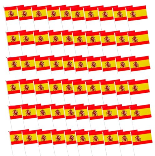 Lot de 20 drapeaux à manivelle de l'Espagne, Espagne Mini Drapeau portable, Drapeau Espagne, Petit Drapeau Espagne, Mini Drapeau Espagne, Lot de Drapeaux à manivelle de l'Espagne
