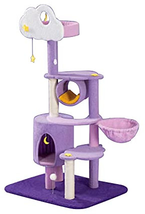 for Indoor Cats 59.1 Inches Cat Towers Cat Condo with Cloud Board Platform Cat Nest and Scratching Posts for Kittens Pet Play House with Cradle and Cat Cave Fun Activity Relaxing for Cats