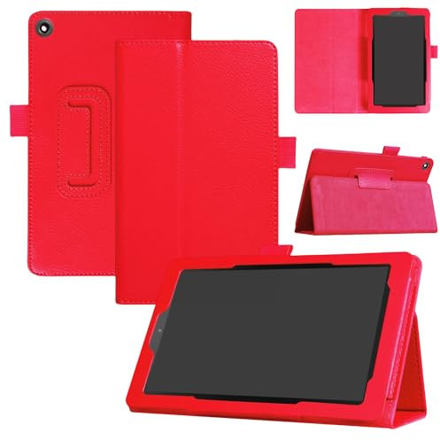 Qiaogle Tablet Hülle für Sony Xperia Tablet Z2 10.1 - [HXA01] Rote Solid Color Geschäfts Lederhülle Schutzhülle Klapphülle mit Ständer