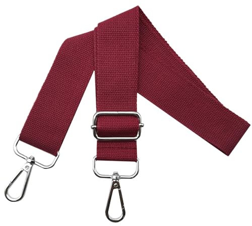 Taschengurte zum Wechseln Schultergurt Tasche - Taschengurt Verstellbar Breit 3.8cm mit Silber Karabiner, Tragegurt für Handtaschen Damen Taschenband, Umhängegurt Taschen, Weinrot, Q9