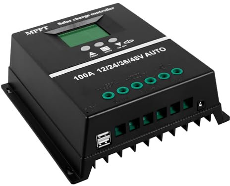 100A MPPT Solarladeregler 12V 24V 36V 48V USB MPPT Laderegler Solar LCD Display mit Maximalem 100V Eingang Solarregler 12V mppt 100A für Blei-Säure/Lithium Allen Batterietypen