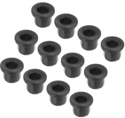 sourcing map 20Pcs T Shape Rubber Grommet Mount Dia 12mm ID 7.5mm H 12mm Black Seal Protection Cable Grommets Flexible for Cable Pipe