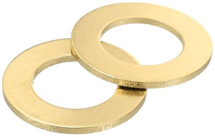 sourcing map M20 Flat Washer, 5 Pcs Brass Ring Flat Washers 36mm OD 2mm Thick Metal Sealing Gasket Ring for Screws Bolts Nuts