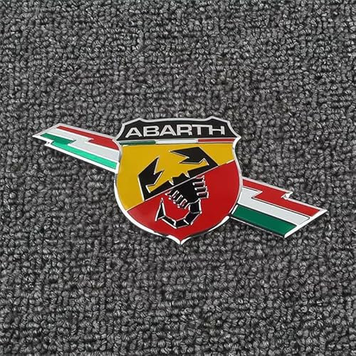 Auto Emblema per Abarth 595 2016-2023, Logo Adesivo Fregi Stemma Logo Auto Distintivo Adesivi in Metallo 3D per Cofano Anteriore e Posteriore Carrozzeria Accessori,E