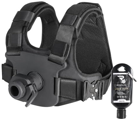 IRONPULSE® | Gilet Zavorrato per Fitness e Crossfit, Compatibile con Pesi Ø50mm – Max 80 kg – Con 2 Blocca Pesi e Magnesio Liquido – Forza e Resistenza per Allenamento