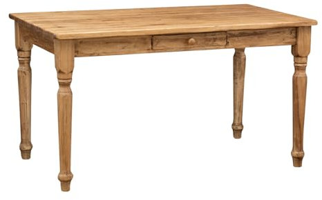 Biscottini Vintage-Holzschreibtisch, 120 x 80 x 80 cm, Holztisch, Vintage-Schreibtisch mit Schublade, antiker Holztisch, hergestellt in Italien