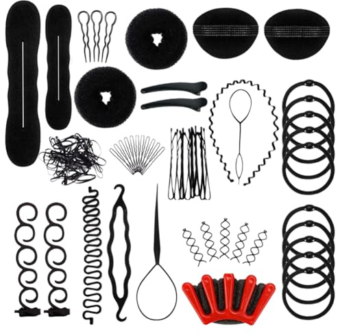 52PCS Hair Design Styling Tools,DIY Women Hair Accessories Hair Design Styling Tools Accessories Girls Hairstyle Maker Tool Spiral Hair Braid Magic Hair Twist Pull Hair Needle Fashion Hair Design