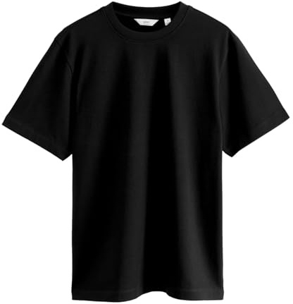 NEXT Herren Reguläre Passform T-Shirt aus schwerem Stoff Schwarz XL
