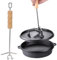 flexman Dutch Oven Lid Lifter, 36cm Stainless Steel Double Hook Structure Camp Dutch Oven Lid Lifter for Lifting and Carrying Dutch Ovens for Cooking Outdoors Camping