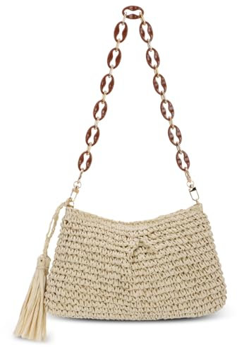 OPLERT Sacs à main en paille tissée pour les femmes Sacs à main de plage d'été Porte-monnaie