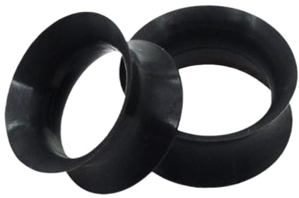 JRYXDS Tunnel 10Mm 2 Pcs Extra Weich Silikon Ohr Tunnel Plug Piercing Schmuck (Schwarz)