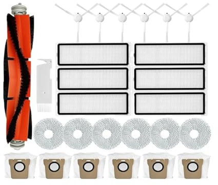 Staubsaugerbeutel Hauptseitenbürste, Hepa-Filter, Wischtuch, Staubbeutel, kompatibel mit Xiaomi, Roboterstaubsauger X10 B101CN, kompatibel mit Dreame, L10S Ultra S10 Pro