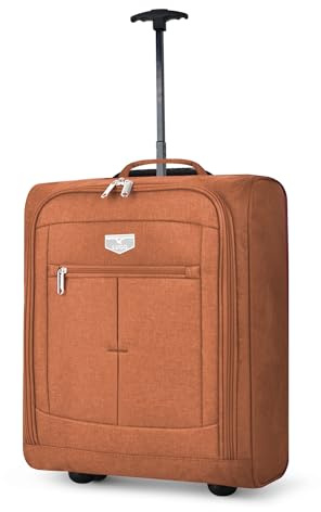 LUGG Cabin Size Lightweight Luggage - Durable 600D Polyester Snowflake Push Up Trolley - Solid Wheels - Easyjet, Ryanair, British Airways - Airway Locker (56x45x25cm)