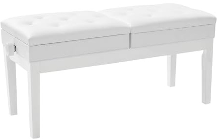 YISSALE Klavierbank,108x39x48cm Doppelsitzer Pianobank,Klavierhocker Höhenverstellbar 2 Personen,200KG Belastbar,Klavierstuhl mit Stauraum für Zu Hause,Schulen,Konzerten
