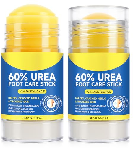 Crema all'urea al 60% per piedi (2 pezzi), crema per piedi all'urea per talloni screpolati e riparazione dei calli, crema idratante intensiva per talloni secchi e idratanti con urina