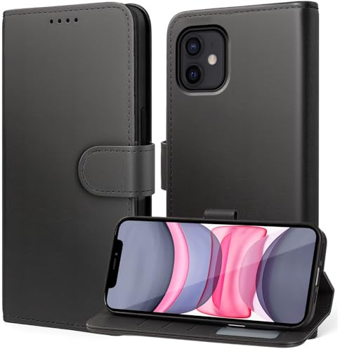 Tawarror Coque pour iPhone 11, Etui Protection Housse Premium en Cuir PU, [Emplacements Cartes] [ Pochette de Portefeuille ] Flip Case pour iPhone 11, Noir