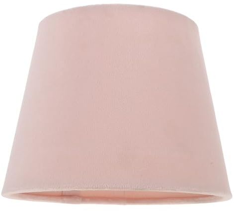 DECORNIJIA Fabric Table Lamp Shade for Bedroom and Living Room, Pink Cloth Drum Lampshade E27 Compatible, Decorative Vintage Style Lamp Cover Replacement