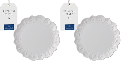 Villeroy & Boch – Toy's Delight Royal Classic Breakfast/Dessert Plate White, Dishwasher Safe, Microwave Safe, Christmas, Table, Plate, Premium Porcelain (Pack of 2)