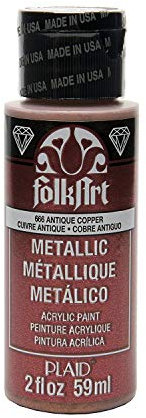 Folk Art Metallic Acrylic Paint in Assorted Colors (2 oz), 6102, Rose Gold 2 Ounce Kupfer antik
